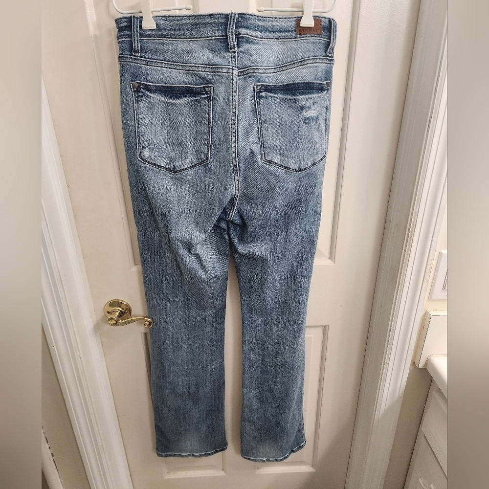 Judy Blue Bootcut Stretch Denim Jeans Distressed Size 11/30 - Picture 8 of 10